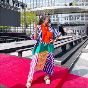 Dye Lab midi multiprint agbada